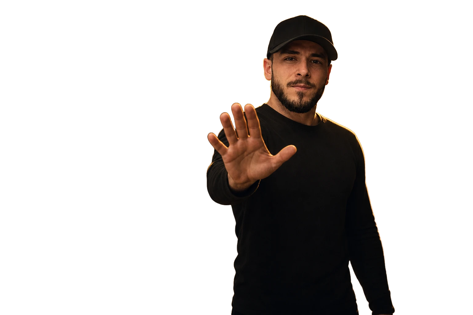 DMT โ hypnotist, hand raised mid-induction